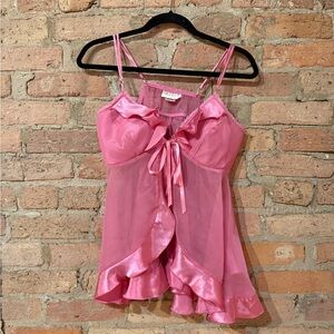 Sears Pink Sheer Ruffle Bra